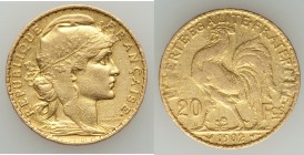 Republic gold 20 Francs 1902-A VF (cleaned), Paris mint, KM847. 21mm. 6.38gm. AGW 0.1867 oz. 

HID09801242017