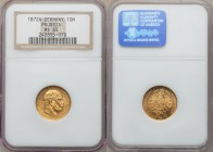 Prussia. Wilhelm I gold 10 Mark 1872-A MS65 NGC, Berlin mint, KM502. 

HID09801242017