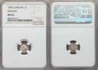 Edward VII 4-Piece Certified Maundy Set 1904 NGC, 1) Penny 1904 - MS63, KM795 2) 2 Pence 1904 - MS66+, KM796 3) 3 Pence 1904 - MS65, KM797.2 4) 4 Penc...
