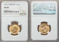 George V gold Sovereign 1912 AU58 NGC, KM820.

HID09801242017