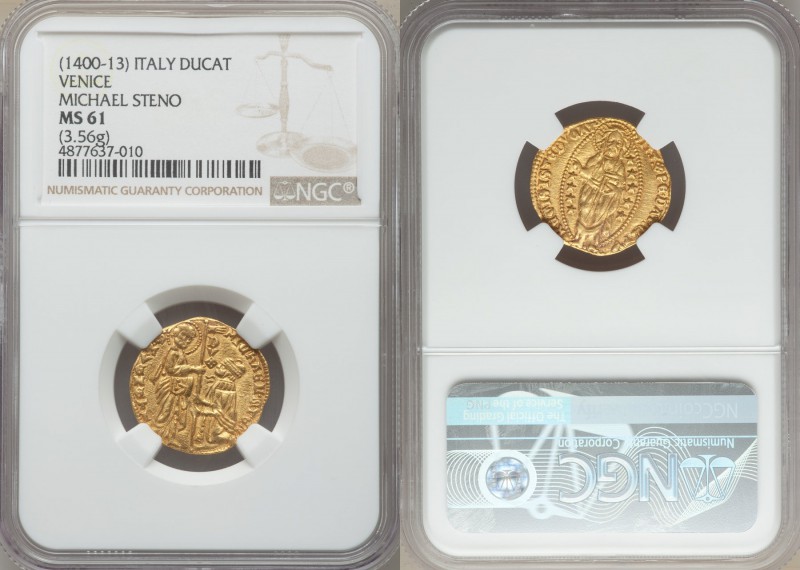 Venice. Michael Steno (1400-1413) gold Ducat ND MS61 NGC, Venice mint, Fr-1230. ...