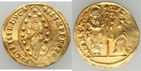 Venice. Ludovico Manin (1789-1797) gold Zecchino ND XF (Bent Flan), KM755, Fr-1445. 21mm. 3.47gm. S·M·VENET DVX LVDOV·MANIN, St. Mark standing right, ...