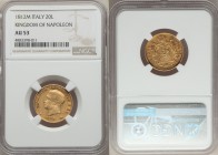 Kingdom of Napoleon. Napoleon gold 20 Lire 1812-M AU53 NGC, Milan mint, KM11, Fr-7. Second lowest mintage for this scarce type.

HID09801242017