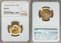 Vittorio Emanuele III gold 100 Lire 1931-R (Anno IX) MS64 NGC, Rome mint, KM72. Attractive cartwheel effect with lustrous surfaces. AGW 0.2546 oz.

HI...