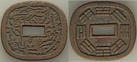 Akita Tsuba Sen ND (1863-1866) XF (residue, light porosity), Hartill-7.2. 47mm. 46.92gm. Variety with short tails on phoenix. 

HID09801242017