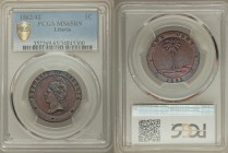 Republic Cent 1862/42 MS65 Brown PCGS, KM3. Exemplary strike and gorgeous display of cotton candy colors: blues on the obverse and fuchsia on the reve...