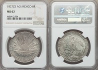 Republic 8 Reales 1827 Zs-AO MS62 NGC, Zacatecas mint, KM377.13, DP-Zs05. Scarce early date and rare in mint state. Light gray toning and significant ...
