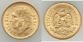 Estados Unidos gold 5 Pesos 1920-M UNC, Mexico City mint, KM464. 19mm. 4.16gm. AGW 0.1206 oz. 

HID09801242017