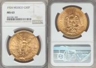 Estados Unidos gold 50 Pesos 1924 MS63 NGC, Mexico City mint, KM481, Fr-172. AGW 1.2056 oz. 

HID09801242017