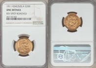 Republic gold 20 Bolivares 1911 UNC Details (Reverse Spot Removed) NGC, KM-Y32. 

HID09801242017