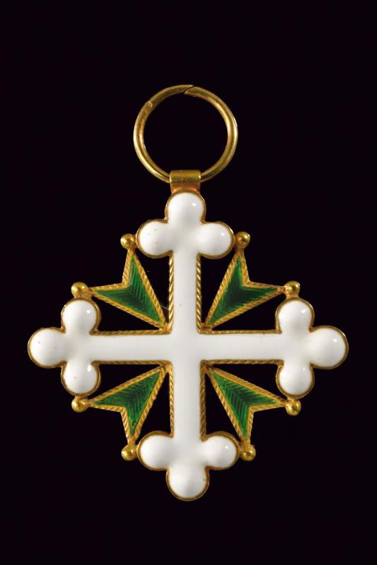 dating: about 1820 provenance: Sardinian Kingdom, Knight's cross of gold and ena...