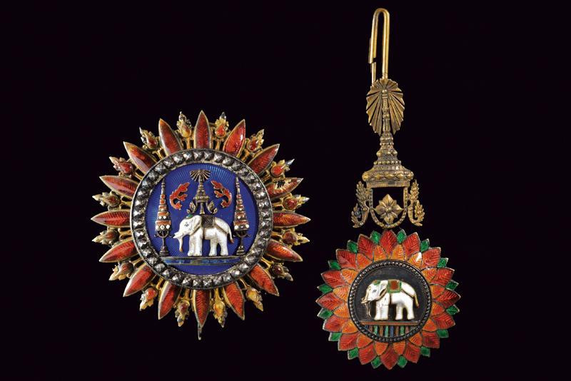 dating: Late 19th Century provenance: Thailand, Order of the White Elephant. Set...