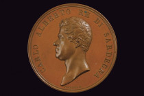 Carlo Alberto King of Sardinia (1831-1849) medal in bronze