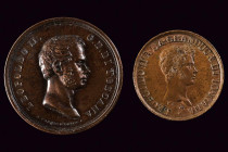 A lot of two Leopold II (1824-59) small medals