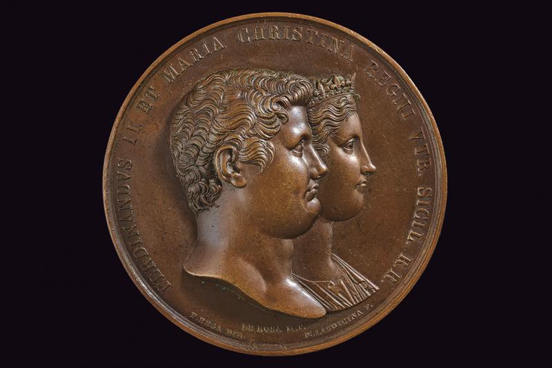 dating: 1832 provenance: Kingdom of the Two Sicilies, Made of bronze. On the obv...