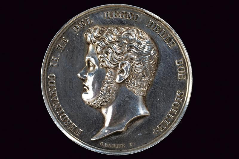 dating: 1840 circa provenance: Naples, On the obverse bust in high relief (left)...