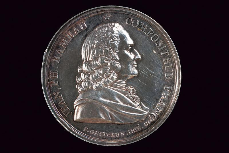 dating: provenance: France, Silver medal donated to the famous composer. On the ...