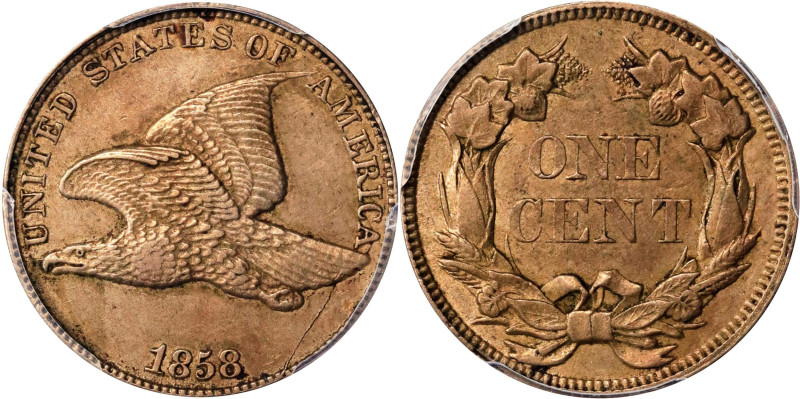 1858 Flying Eagle Cent. Large Letters. AU Details--Cleaned (PCGS).

PCGS# 2019...