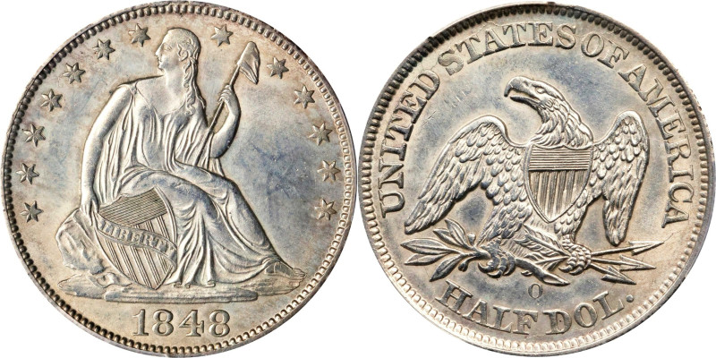 1848-O Liberty Seated Half Dollar. WB-6. Rarity-5. Unc Details--Cleaned (PCGS)....