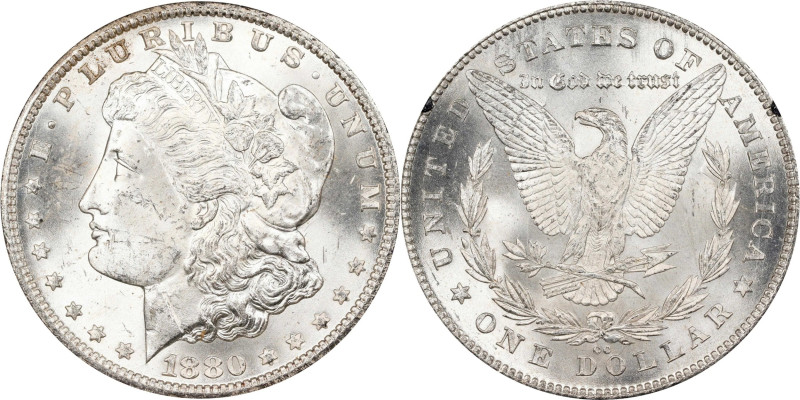 1880-CC GSA Morgan Silver Dollar. VAM-7A. Hit List 40. Reverse of 1878. Struck T...