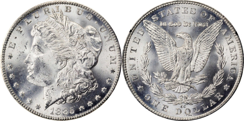 1885-CC GSA Morgan Silver Dollar. MS-65 (NGC).

The original box and card are ...