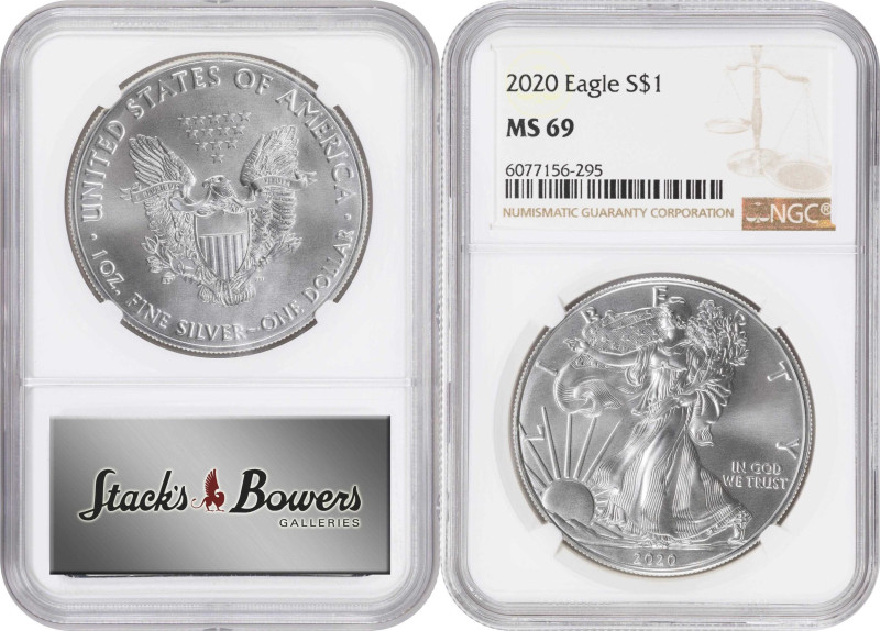 Complete Set of Silver Eagles, 2011-2020. MS-69 (NGC).

All coins are individu...