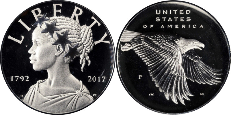 2017-P American Liberty Silver Medal. First Day of Issue. Proof-69 Deep Cameo (P...