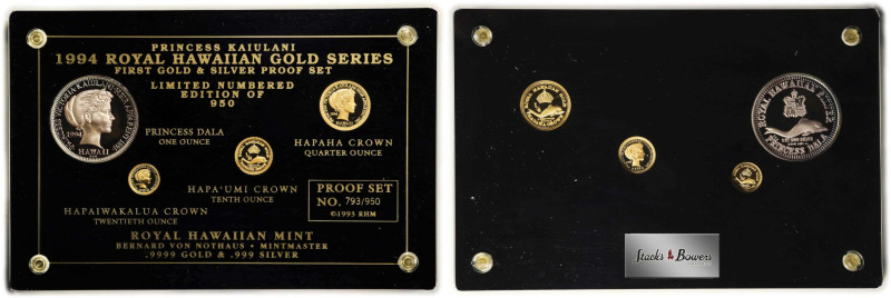 Complete 1994 Royal Hawaiian Gold Series Proof Set. Princess Kaiulani. #793/950....