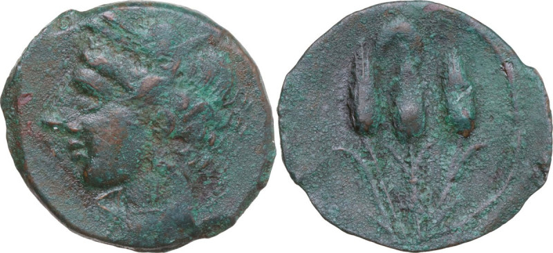 Punic Sardinia. AE 21 mm, Libyan Revolt, 241-238 BC. Obv. Head of Tanit left, we...