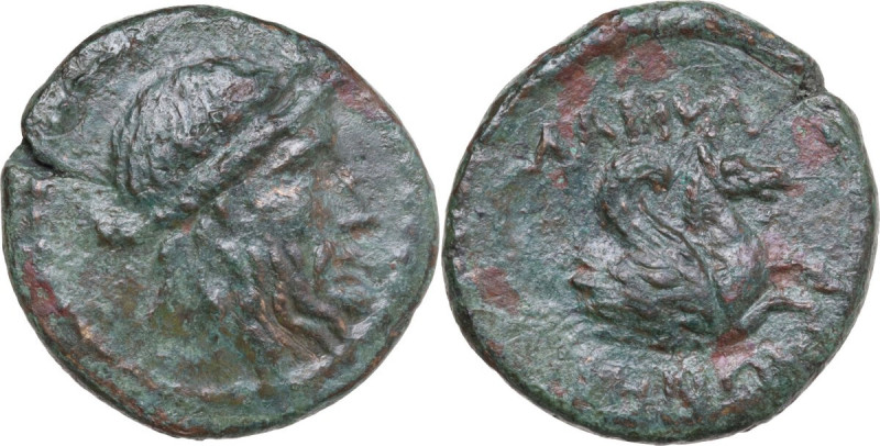 Greek Asia. Mysia, Lampsakos. AE 21 mm. Circa 190-85 BC. Obv. Bearded head of Pr...