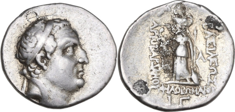 Greek Asia. Kings of Cappadocia. Ariobarzanes I Philoromaios (96-63 BC). AR Drac...