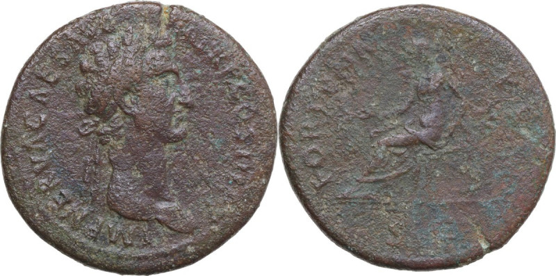 Nerva (96-98). AE Sestertius, Rome mint, 97 AD. Obv. IMP NERVA CAES AVG P M TR P...