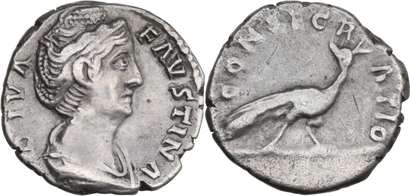 Diva Faustina I (after 141 AD). AR Denarius, Rome mint, 141 AD. Obv. DIVA FAVSTI...