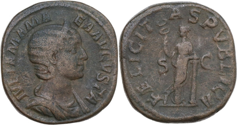 Julia Mamaea (died 235 AD). AE Sestertius, Rome mint, 222-235. Obv. IVLIA MAMAEA...