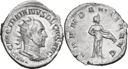Trajan Decius (249-251). AR Antoninianus, Rome mint, 249-251. Obv. IMP C M Q TRAIANVS DECIVS AVG. Radiate, draped and cuirassed bust right. Rev. ABVND...