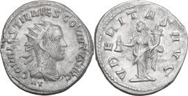 Hostilian as Caesar (251 AD). AR Antoninianus, Antioch mint, 251 AD. Obv. C OVAL OSTIL MES COVINTVS AVG. Radiate and draped bust right. Rev. VBERITAS ...