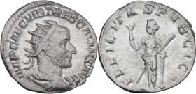 Trebonianus Gallus (251-253). AR Antoninianus, Rome mint, 251-253. Obv. IMP CAE C VIB TREB GALLVS AVG. Radiate, draped and cuirassed bust right. Rev. ...