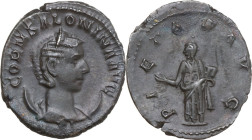 Salonina, wife of Gallienus (died 268 AD). AR Antoninianus, Rome mint, 260-268. Obv. CORN SALONINA AVG. Diademed and draped bust right, on crescent. R...