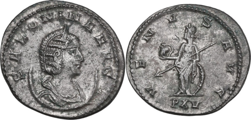 Salonina, wife of Gallienus (died 268 AD). AR Antoninianus, Siscia mint, 267 AD....