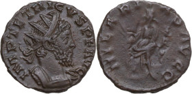 Tetricus I (270-273). BI Antoninianus, Cologne or Southern Gallic mint, 271-274. Obv. IMP TETRICVS P F AVG. Radiate and cuirassed bust right. Rev. HIL...