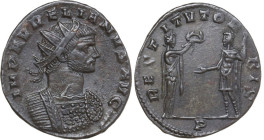 Aurelian (270-275). BI Antoninianus, Mediolanum mint, 272-274. Obv. IMP AVRELIANVS AVG. Radiate and cuirassed bust right. Rev. RESTITVT ORBIS / P. Wom...