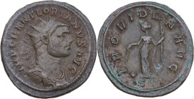 Florianus (276 AD). BI Antoninianus, Ticinum mint, 276 AD. Obv. IMP C M AN FLORIANVS AVG. Radiate and cuirassed bust right. Rev. PROVIDEN AVG. Provide...