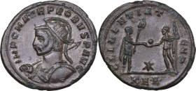 Probus (276-282). BI Antoninianus, Serdica mint, 276-282. Obv. IMP C M AVR PROBVS P AVG. Helmeted, radiate and cuirassed bust, left, holding spear in ...