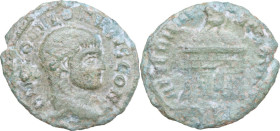 Romulus, son of Maxentius (died 309 AD). AE 17mm, Rome mint, 308-310. Obv. DIVO ROMVLO N V BIS CONS. Bare head right. Rev. AETERNAE - MEMORIAE. Domed ...