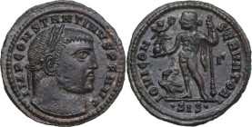 Constantine I (307-337). AE 21 mm, Siscia mint, 315-316. Obv. IMP CONSTANTINVS P F AVG. Laureate head right. Rev. IOVI CON-SERVATORI. Jupiter, nude, c...