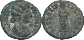 Fausta, wife of Constantine I (307-326). AE 19 mm, Heraclea mint, 325-326. Obv. FLAV MAX FAVSTA AVG. Draped bust right. Rev. SPES REI PVBLICAE. Spes s...