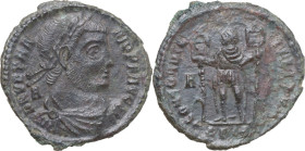 Vetranio (350 AD). Large AE2, Siscia mint, 350 AD. Obv. D N VETRA-NIO P F AVG. Laureate, draped and cuirassed bust right; A behind bust. Rev. CONCORDI...