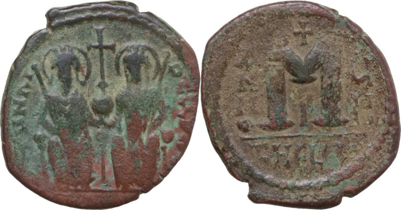 Justin II and Sophia (565-578). AE Follis, Theupolis (Antioch) mint, dated RY 8 ...