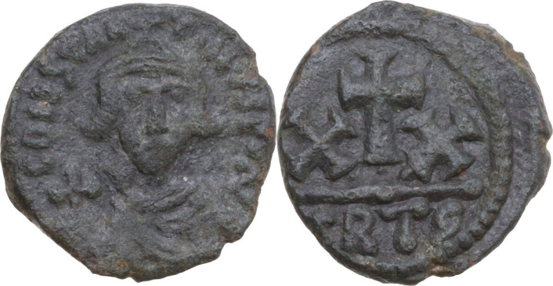 Constans II (641-668). AE Half follis, Carthage mint, 647-652. Obv. CONSTANTINVS...