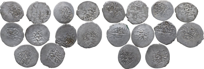 Crimean Khanate, Beshliks (1727-1738). Lot of 10 (ten) AR fractions. AR.